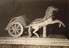 "La Biga" carro y caballos romanos completados por el escultor Francesco Antonio Franzoni en 1788, hoy en los Museos Vaticanos. Fotógrafo desconocido.