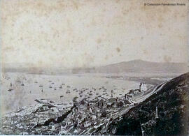 Gibraltar, la ciudad y la bahía desde el peñón. James Mann