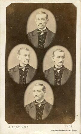 Madrid, retrato de Enrique O'Donnell en un montaje de cuatro fotografías ovaladas, con dedicatoria. José Albiñana.