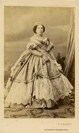 Madrid, retrato de la reina de España Isabel II. M. Hebert