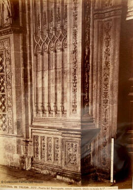 Toledo, Catedral, puerta del claustro a la Catedral, llamada del Berruguete, costado izquierdo. J. Laurent.