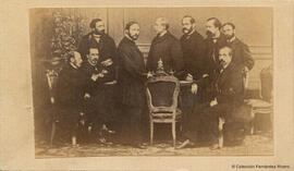 Madrid, fotografía grupal del Gobierno Provisional tras la revolución de septiembre de 1868 . J. Laurent.