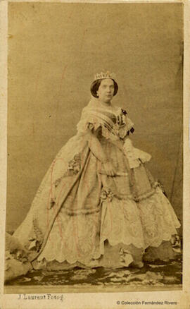 Madrid, retrato de Isabel II reina de España. J. Laurent.