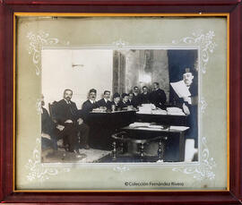 Málaga, sesión del juicio celebrado en 1911, por el conocido como “Crimen de Alozaina”, ocurrido en 1902. Fotógrafo desconocido.
