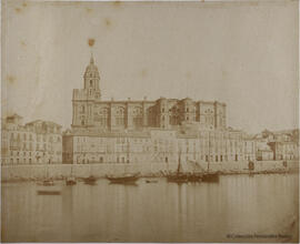 Málaga, catedral desde el puerto. Masson.
