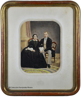 París, retrato de señora y caballero, sosteniendo él la mano de ella. A. Bertrand.