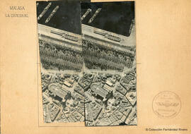 Málaga, vista aérea de la Catedral y su entorno. Fotógrafo desconocido