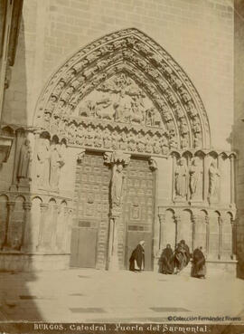 Burgos, Catedral, Puerta del Sarmental con varios paisanos. Vadillo.