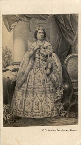 Cádiz, reproducción de un grabado con la imagen de Isabel II de España. Fotógrafo desconocido.