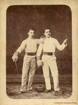 Barcelona, retrato de dos tiradores de esgrima. Napoleón.