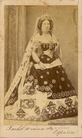 Madrid, retrato de Isabel II reina de España disfrazada del personaje bíblico de Judit. M. Hebert.