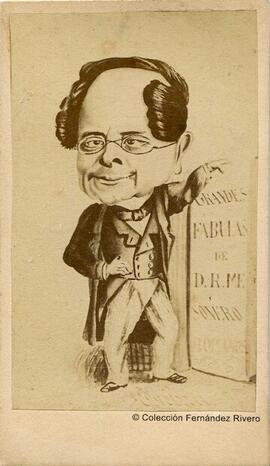 España, reproducción de una caricatura del escritor Mesonero Romanos. Fotógrafo desconocido.