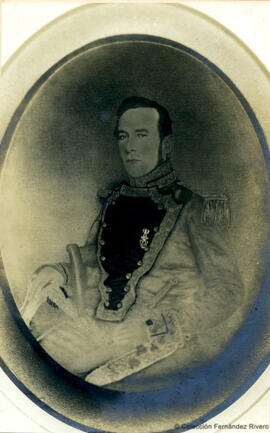 Reproducción de un daguerrotipo con el retrato de un militar. Julio Montes.