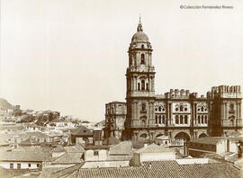 Málaga, Vista de la Catedral tomada desde la iglesia de San Juan. Autor desconocido.