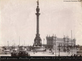 Barcelona, Plaza del Portal de la Paz y Monumento a Colón. J. E. Puig.