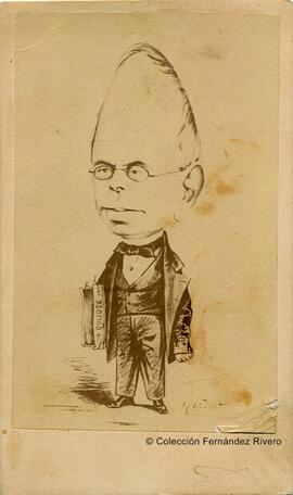 España, reproducción de una caricatura de Antonio Cendón del escritor Eugenio Hartzenbusch. Fotógrafo desconocido.