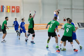 Partido Universidad de Barcelona - Universidad de Rzeszow. Categoría masculina. Campeonato Europeo Universitario de Balonmano. Antequera. Julio de 2017