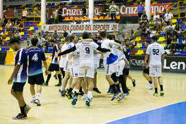 Partido Universidad de Málaga - Universidad de Suceava. Categoría masculina. Campeonato Europeo Universitario de Balonmano. Antequera. Julio de 2017