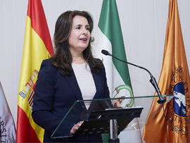 Ana José Cisneros en su toma de posesión como nueva decana de la Facultad de Ciencias Económicas y Empresariales de la Universidad de Málaga. Campus de El Ejido. Enero de 2025