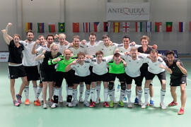Jugadores de Alemania. Partido Georgia contra Alemania. 14º Campeonato del Mundo Universitario de Fútbol Sala 2014 (FUTSAL). Antequera. Julio de 2014