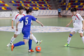 Partido China contra China Taipéi. 14º Campeonato del Mundo Universitario de Fútbol Sala 2014 (FUTSAL). Antequera. Julio de 2014
