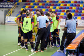 Partido España contra China. 14º Campeonato del Mundo Universitario de Fútbol Sala 2014 (FUTSAL). Antequera. Julio de 2014