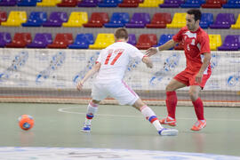 Partido Irán contra Rusia. 14º Campeonato del Mundo Universitario de Fútbol Sala 2014 (FUTSAL). Antequera. Julio de 2014