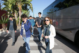 Llegada de estudiantes a las Jornadas de Puertas Abiertas de la Universidad de Málaga. Complejo P...
