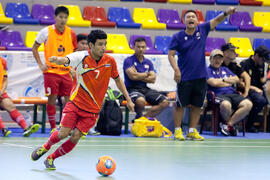 Partido Tailandia contra España. 14º Campeonato del Mundo Universitario de Fútbol Sala 2014 (FUTSAL). Antequera. Julio de 2014