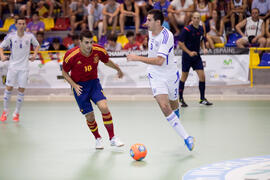 Partido Israel contra España. 14º Campeonato del Mundo Universitario de Fútbol Sala 2014 (FUTSAL). Antequera. Julio de 2014