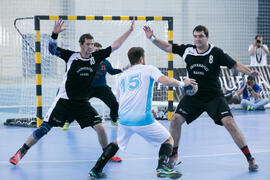 Partido Universidad de Málaga - Universidad de Basilea. Categoría masculina. Campeonato Europeo Universitario de Balonmano. Antequera. Julio de 2017
