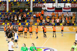 Partido Universidad Akdeniz - Radboud University Nijmegen. Categoría femenina. Campeonato Europeo Universitario de Balonmano. Antequera. Julio de 2017