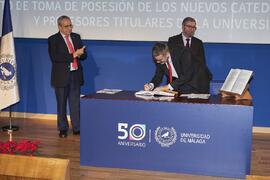 Toma de posesión de José Patricio Pérez Rufi como profesor titular del Área de Comunicación Audiovisual y Publicidad de la Universidad de Málaga. Paraninfo. Diciembre de 2022