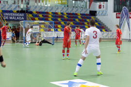 Partido Rusia contra República Checa. 14º Campeonato del Mundo Universitario de Fútbol Sala 2014 (FUTSAL). Antequera. Julio de 2014