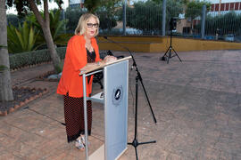 Intervención de Adelaida de la Calle. Homenaje al personal jubilado o que cumple 25 años de servicio en la Universidad de Málaga. Jardín Botánico. Junio de 2019