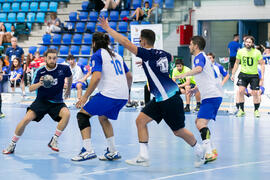 Partido Universidad de Málaga - Universidad de Barcelona. Categoría masculina. Campeonato Europeo Universitario de Balonmano. Antequera. Julio de 2017