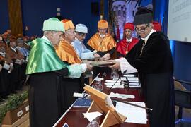 Investidura de Hermanfrid Schubart, Alejandro Portes y Luis Enrique de la Villa como Doctores "Honoris Causa" por la Universidad de Málaga. Paraninfo. Octubre de 2024