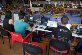 Partido Rumanía - España. Categoría masculina. Campeonato del Mundo Universitario de Balonmano. Antequera. Julio de 2016