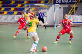 Partido Brasil contra Rusia. 14º Campeonato del Mundo Universitario de Fútbol Sala 2014 (FUTSAL). Antequera. Julio de 2014