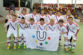 Jugadores de Rusia. Partido Irán contra Rusia. 14º Campeonato del Mundo Universitario de Fútbol Sala 2014 (FUTSAL). Antequera. Julio de 2014