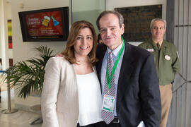 Carlos Jesús Pérez San Emeterio con Susana Díaz. XXV Cumbre Hispano-Francesa. Edificio del Rectorado. Febrero de 2017