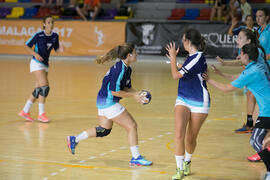 Partido Universidad de Málaga - Universidad de Aveiro. Categoría femenina. Campeonato Europeo Universitario de Balonmano. Antequera. Julio de 2017
