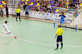 Partido España contra Bielorrusia. 14º Campeonato del Mundo Universitario de Fútbol Sala 2014 (FUTSAL). Antequera. Julio de 2014