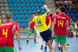 Partido Rumanía - Portugal. Categoría masculina. Campeonato del Mundo Universitario de Balonmano. Antequera. Junio de 2016