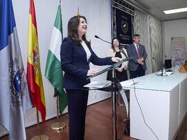 Ana José Cisneros en su toma de posesión como nueva decana de la Facultad de Ciencias Económicas y Empresariales de la Universidad de Málaga. Campus de El Ejido. Enero de 2025