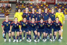 Jugadoras de España. Partido España contra China. 14º Campeonato del Mundo Universitario de Fútbol Sala 2014 (FUTSAL). Antequera. Julio de 2014
