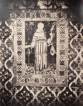 Sevilla, Convento de las Dueñas, representación de San Francisco en los azulejos del claustro . Reynoso.
