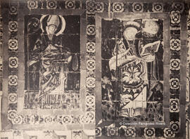 Sevilla, Monasterio de las Dueñas, azulejos con la representación de San Agustín y San Ambrosio. Reynoso.