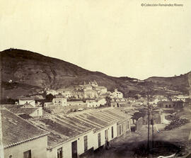 Málaga, iglesia y convento de la Victoria desde el Ejido. L. Masson.