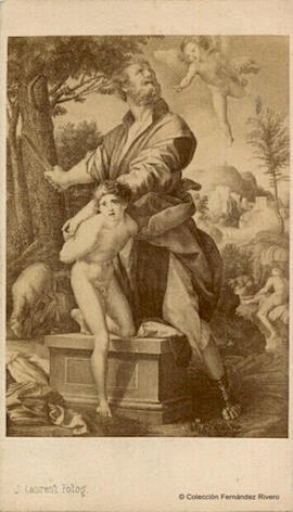 Madrid, reproducción del cuadro: El sacrificio de Abraham, de Andrea del Sarto (Museo del Prado).  J. Laurent.